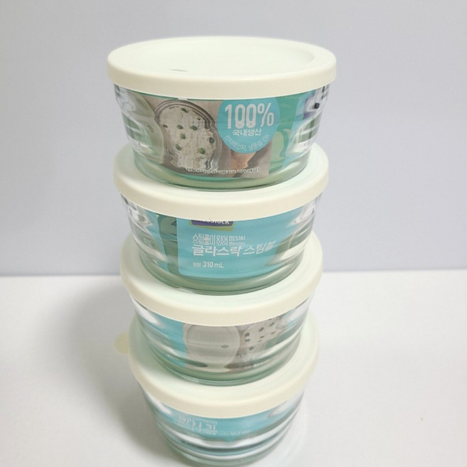 글라스락 스팀홀 4p세트 전자렌지 이유식 햇밥 냉동밥 유리 밀폐용기, 1개