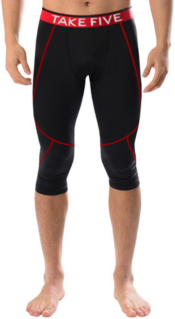 테이크파이브 남자 7부 기능성 긴바지 스포츠 이너웨어 타이즈 레깅스 블랙