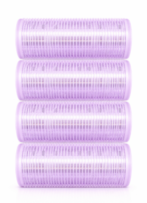 롤링페이퍼 고급 열전도 구르프 대왕 헤어롤 120 x 50 mm, 4개, 퍼플