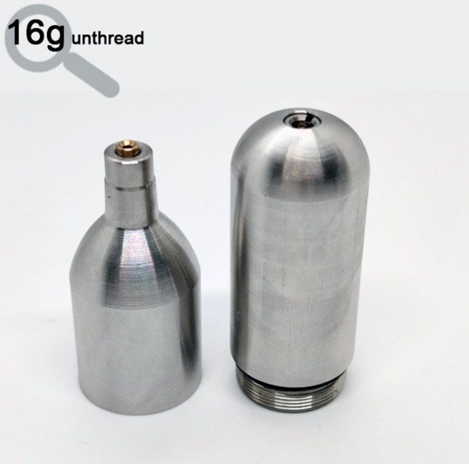 충전식 co2 실린더 12g 16g CO2 카트리지 자전거 타이어 용 CO2 팽창기 리필 스레드 Unthread가있는 양조, 한개옵션1, 03 16g unthread