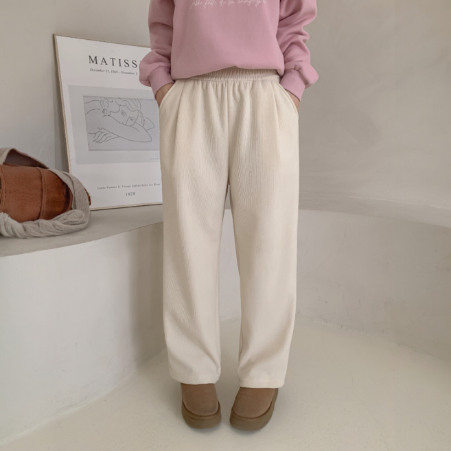 니드잇 여성 코듀로이 기모 골덴 바지