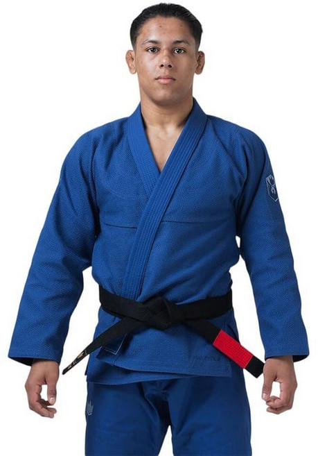 KINGZ Balistico 남성용 주짓수 도복 - IBJJF 2024 리갈 펄 위브 재킷 및 226.8g(8온스) 립스톱 팬츠 블루.