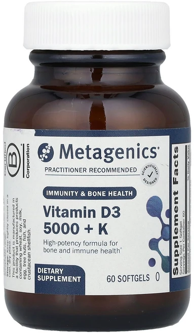 Metagenics 비타민D3 5 000 + K 소프트젤 60정 Metagenics (메타제닉스) - 쿠팡