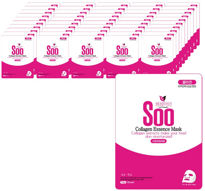 청정미인 에센스 콜라겐 마스크팩, 1개입, 50개
