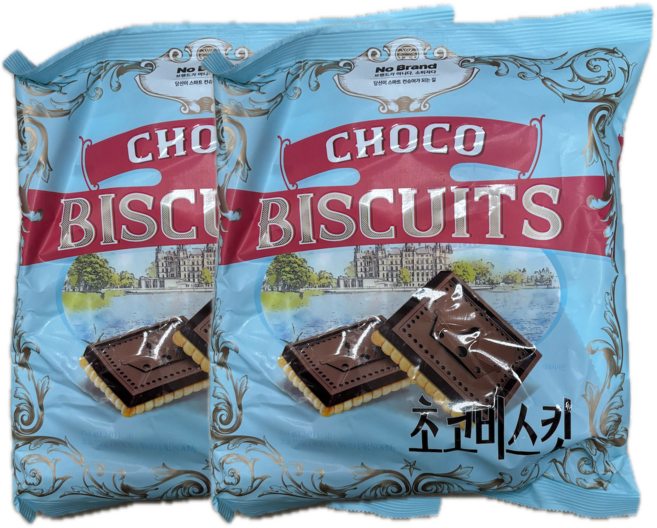 노브랜드 과자 초코비스킷 1+1 간식 사무실 어린이집, 253g, 2개