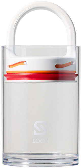 에스락 트라이탄 3초 원터치 진공밀폐용기 800ml 원두 커피 소분 보관 시리얼 반려동물 사료통, 화이트오렌지, 1개