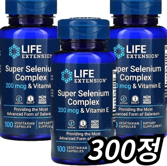 라이프익스텐션 슈퍼 셀레늄 콤플렉스 200mcg & 비타민 E 베지테리안 캡슐, 300회분, 1개 - 쿠팡