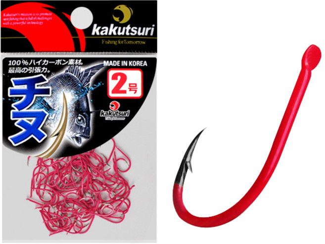 카쿠쯔리레드덕용지누바늘 100개입 감성돔전용 토너먼트 이소 날카로운훅 카본소재 대용량바늘 벌크형, 1개