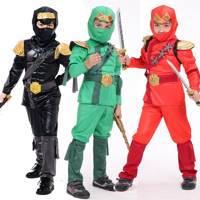 아동할로윈의상 닌자의상-블랙 레드 그린