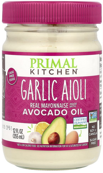 Primal Kitchen Real Mayonnaise Made with Avocado Oil Garlic Aioli Mayo 12 fl oz (355 ml) 1팩, 355ml, 1개