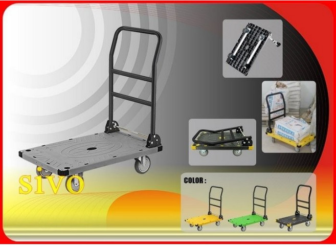 KTL 台灣製荷重300kg 折疊式手推車 行李車 四輪工作車, 1個, KT-900-L3 黑色, 黑色