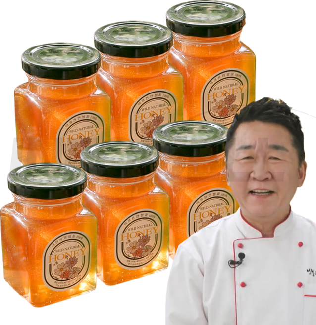 [TV홈쇼핑정품 인포벨]전철우 고산 청정지대 야생 야생꿀 벌꿀 부모님 어르신 건강 선물 대용량 천연꿀, 6개, 250g