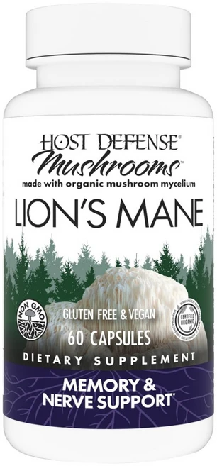 Host Defense 노루궁뎅이버섯 60캡슐, 기본, 1개, 60정 - 쿠팡