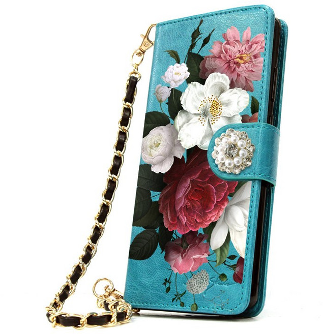 유미폰 엘레강트DIA 디자인UV 가죽 다이어리 지갑 케이스 + 핸드 스트랩 세트