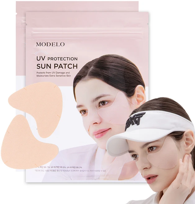 모델로 와이드 썬패치 자외선차단 골프 얼굴 눈밑 기미방지 UV차단패치 (2세트 10회분), 2개, 5g - 쿠팡
