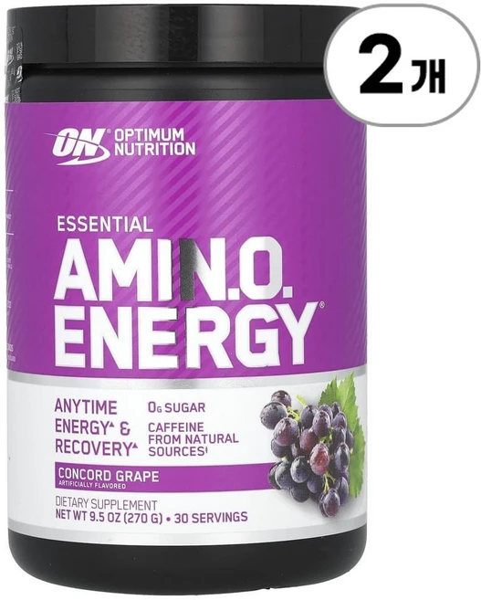 옵티멈 뉴트리션 에센셜 아미노 에너지 콩코드 포도 Optimum Nutrition Essential Amin.O. Energy® Concord Grape 270g, 2개 - 쿠팡