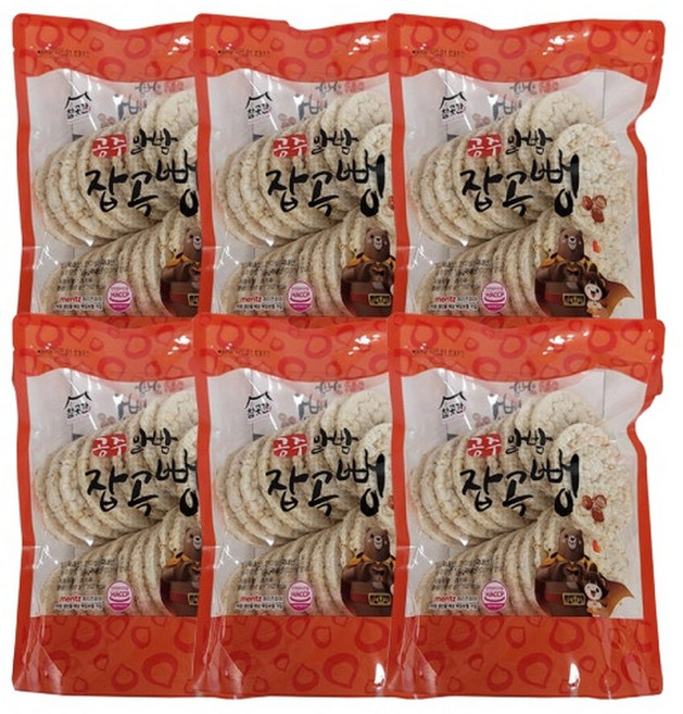 공주 알밤 잡곡뻥튀기 아기간식 현미 쌀과자, 90g, 6개