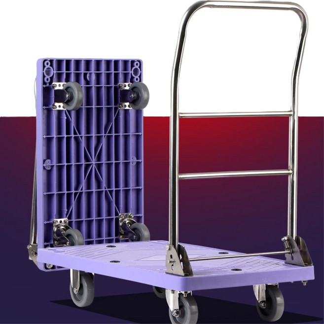 운반용 스텐 손잡이 이동 대차 우레탄 바퀴 L카트 가구, 1개, 대형