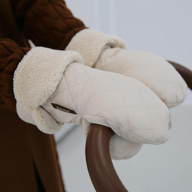 원라인 누빔 유모차장갑 워머 핸드머프, 1세트, 베이지