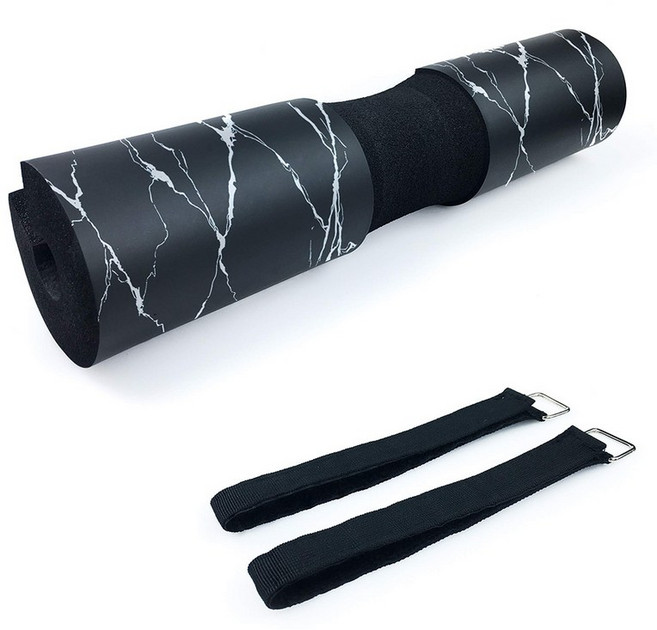 바벨 패드 바 역기 목 어깨 보호 쿠션 중량봉벤치 프레스 힙 스러스트 역도용 바벨 패드 2인치 미끄럼 방지, 06 06 marble-black, 1개