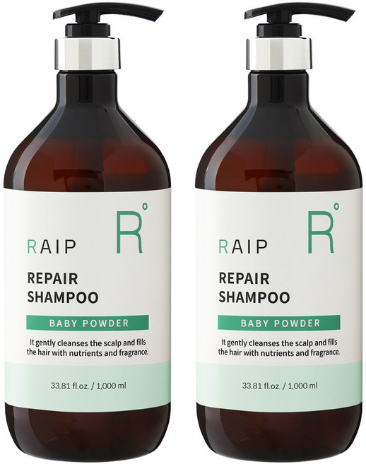 라입 약산성 두피케어 대용량 리페어 퍼퓸 샴푸 베이비파우더, 1L, 2개