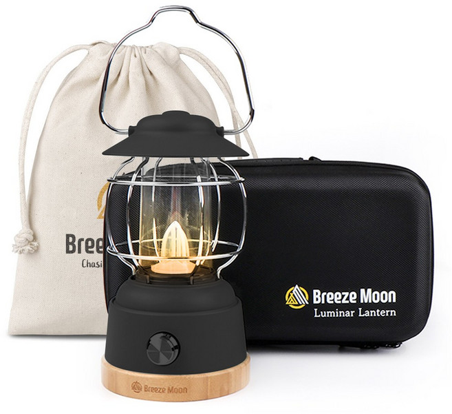 브리즈유 감성 캠핑 랜턴 CT322 + 하드케이스 + 파우치, 1세트, 매트블랙