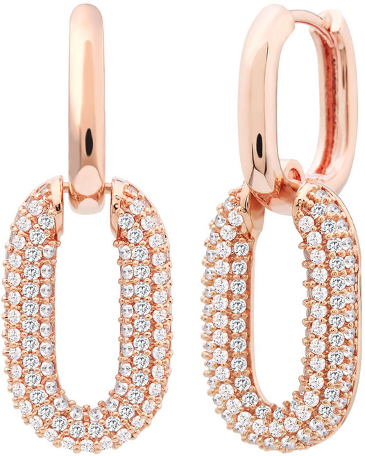 라울스톤 여성용 14K 귀걸이 큐빅 볼륨 라운드 링 원터치 금 침 이어링 아리샤 귀걸이 JK195 + 케이스