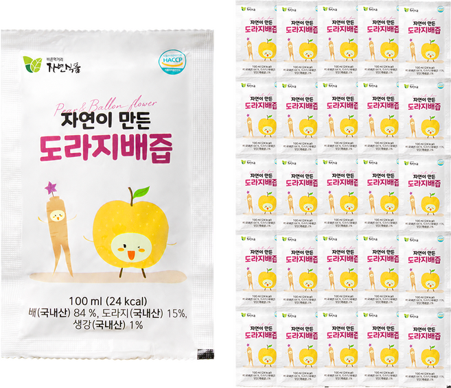 자연식품 자연이 만든 도라지배즙, 100개, 100ml