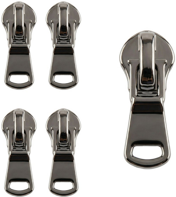 Joeunmall 3호 비슬론 지퍼고리 지퍼머리 지퍼손잡이 개이빨, 5개, 3호-흑니켈