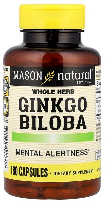 Mason Natural 천연 허브 은행나무 캡슐 180정(캡슐 1정당 125mg) Natural (메이슨 내추럴), 180 개, 1개, 180정 - 쿠팡