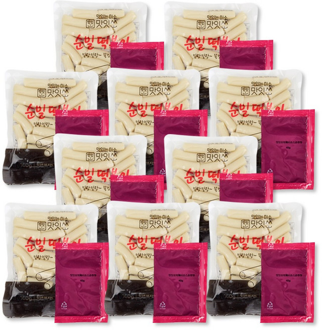 실온보관 가능! 맛잇쏘 떡볶이 밀떡+떡볶이소스 순한맛, 10개, 200g