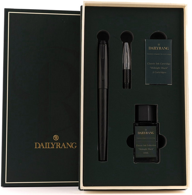 블랙만년필 세트 선물용 입문용 펜촉2개 포함 EF촉 F촉 잉크18ml 카트리지 컨버터, F촉 0.5mm 선물세트