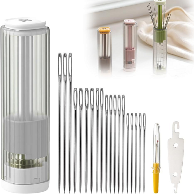 23종 실 바늘 세트 가정용 반짇고리 굵은 실 바늘 휴대용 실 바늘 세트 바늘 실꿰기도구, 1세트