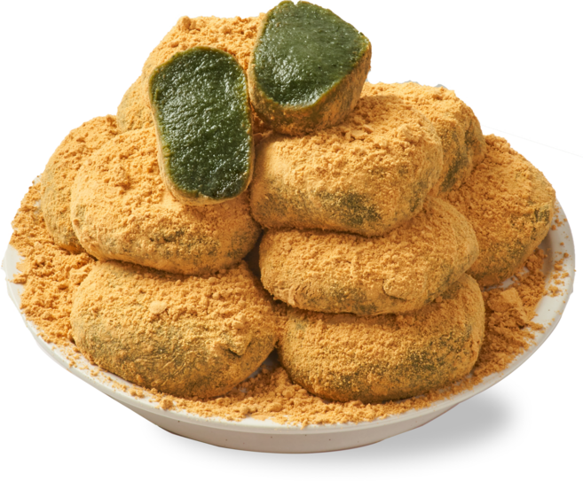 하람떡방 당일생산 100% 찹쌀 전통 쑥인절미 개별포장 쑥 떡 콩가루 포함, 1개, 2kg