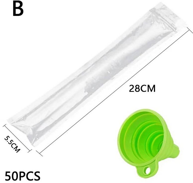 일회용 아이스 팝시클 몰드 가방 크림 냉동고 팩 DIY 셀프스타일 도구 50 개, 01 B