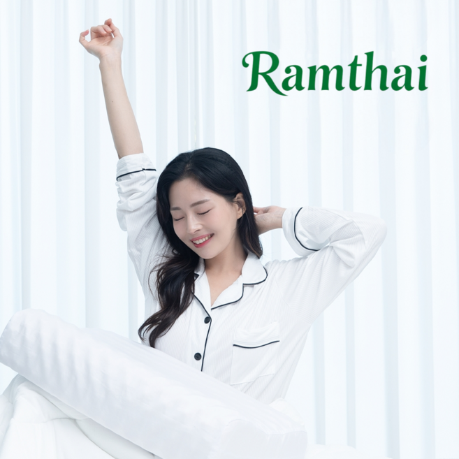 (기본커버 포함) 램타이 프리미엄 낮은 승모근베개 라텍스베개 천연라텍스 목디스크 베개추천, 화이트, 1개