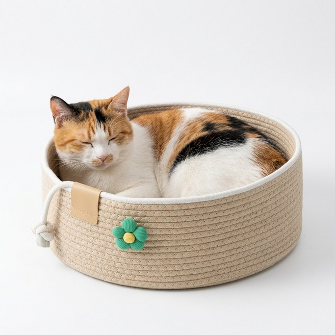 고양이 스크레쳐 바구니 하우스, 1개, 베이지