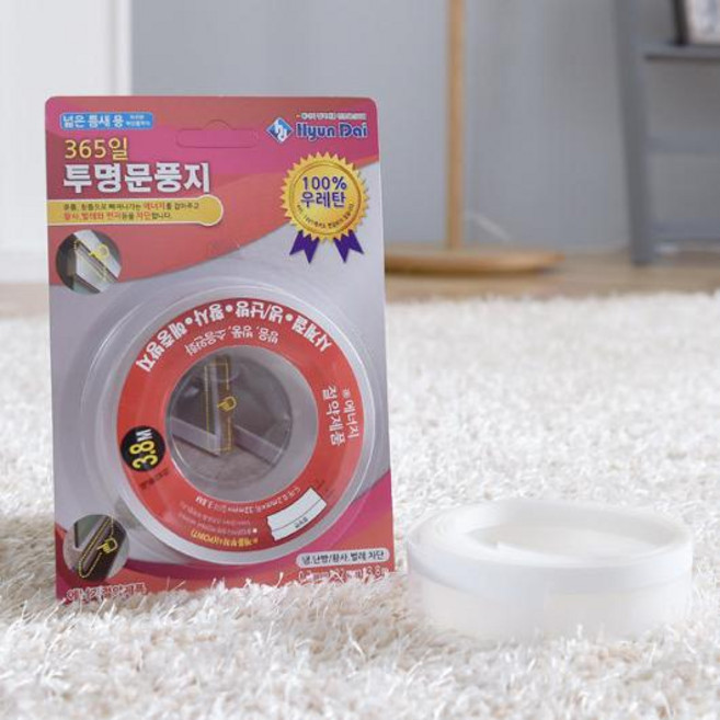 문풍지 우레탄투명 0.2x32mmx3.8M, 1개