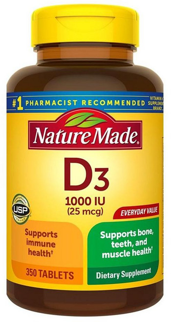 네이처 메이드 비타민D3 1000IU 타블렛 Nature Made Vitamin D3 Tablets, 1개, 350정
