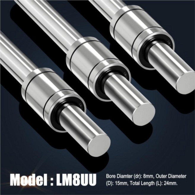4/10PCS LM8UU LM10UU LM16UU LM12UU 리니어 볼 베어링 리니어 부싱 8mm 로드 라이너 레일 리니어 샤프트, 12 LM8UU 8x15x24, 01 4 개