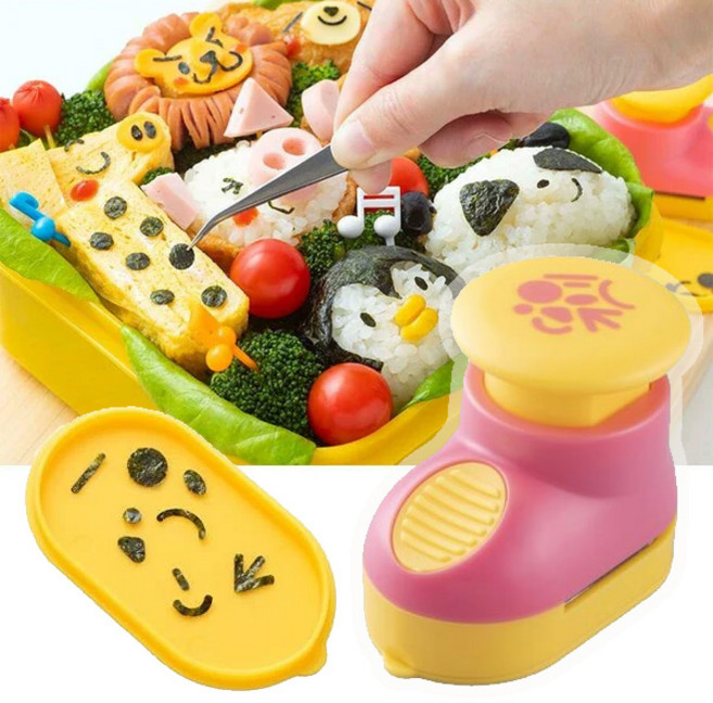 일본 카이 미키마마 김펀치 도시락꾸미기 얼굴김펀치, 1개, 핑크+옐로