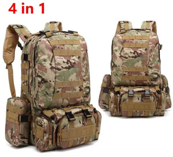 군용백팩 택티컬백팩 남성용 전술 배낭 밀리터리 몰리 스포츠 가방 야외 하이킹 등산 육군 방수 어썰트 팩 55L 4 in 1, 01 python khaki