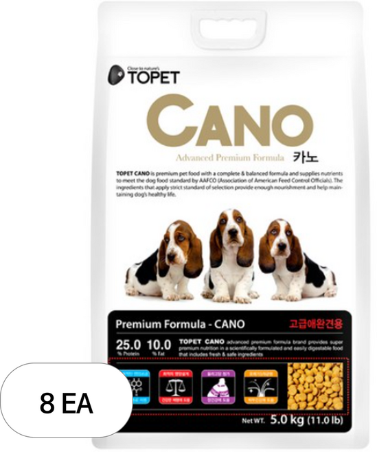 사조동아원 전연령 투펫 카노 다이어트 건식사료, 곡물, 5kg, 8개