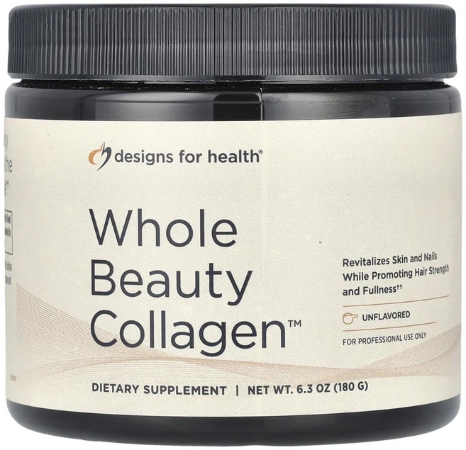 디자인 포 헬스 홀 뷰티 콜라겐 언플래버드 Designs For Health Whole Beauty Collagen™ Unflavored 180g, 1개 - 쿠팡