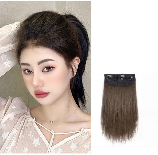 윗머리 볼륨 부분 가발 머리뽕부분 가발 정수리뽕 옆머리 뒷머리 헤어피스 볼륨 가발, 20cm-라이트브라운, 1개