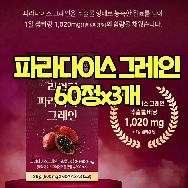 파라다이스그레인 버닝 그래인 데이 뉴 일리 C3G 리얼 컷 파라돌 진저돌 생강 양배추 추출분말 효능 식약처 인정 해썹
