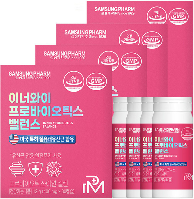 삼성제약 이너와이 프로바이오틱스 밸런스 질유래유산균, 4개, 30정