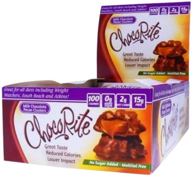 초코라이트 - 바 | 밀크 초콜릿 피칸 클러스터 | 고섬유 ChocoRite - Diet Bar | Milk Chocolate Pecan Clusters | High Fiber, 1개, 167.83g