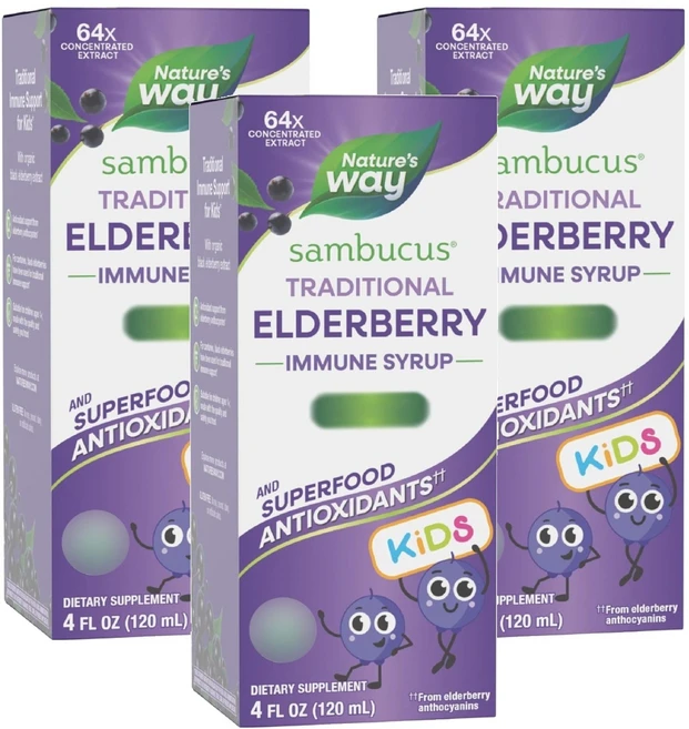 네이쳐스웨이 어린이용 삼부커스 엘더베리 시럽, 3개, 120ml - 쿠팡