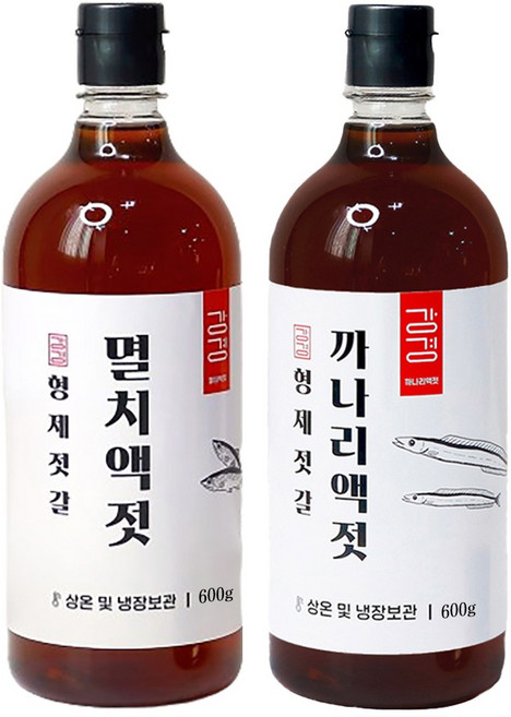 강경 국산 멸치액젓 까나리액젓 세트, 1세트, 1.2kg